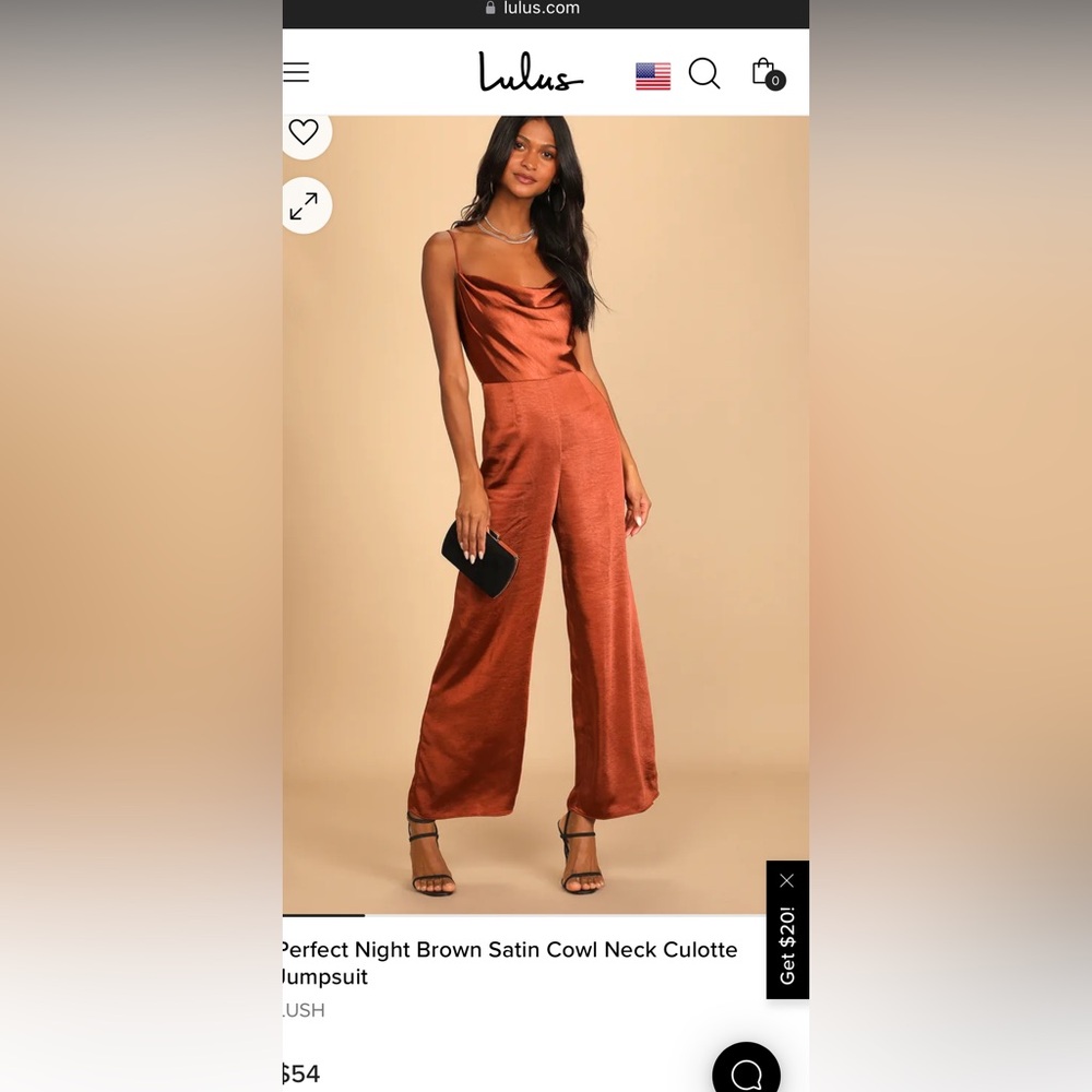 Satin Jumpsuit (Brown/Rust)